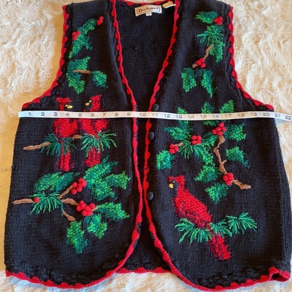 Bechamel Medium Partridge Pear Tree Ugly Christmas Vest - Picture 9 of 10